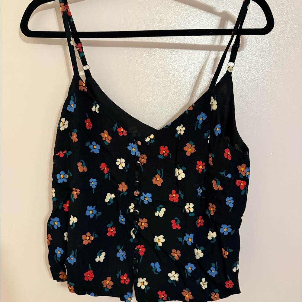 Madewell Floral Black Camisole Top